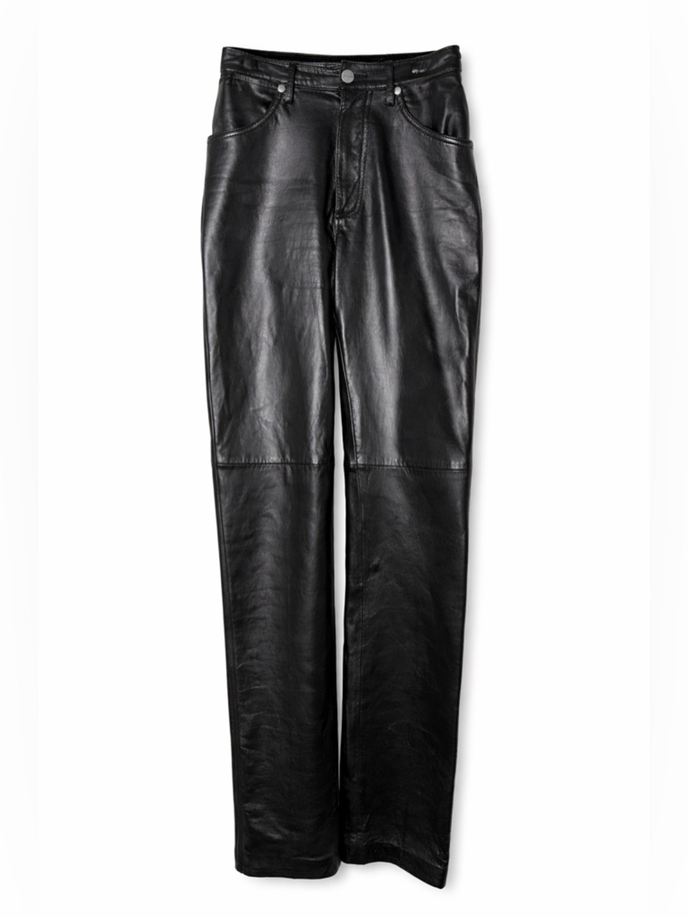 Vintage Wrangler Black Leather Pants High Rise 90s Minimalist‎ Biker